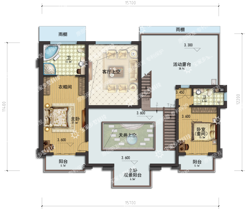 别墅二楼户型解析图