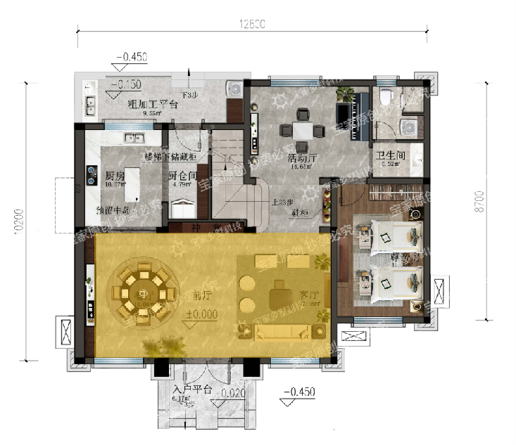宝家乡墅科技A1-2021横厅平面图